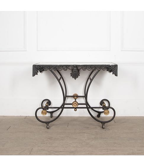 19th Century French Marble Top Patisserie Table