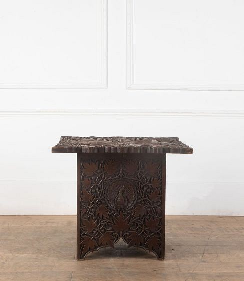 Early 20th Century Eastern Carved Hardwood Table