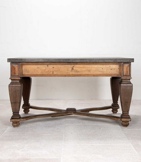 19th Century French Centre Table on a Raised Oak Base