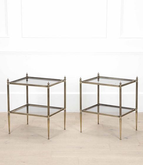 Pair of French Nickel Plated End Tables