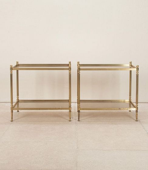 Pair of 20th Century French Brass End Tables
