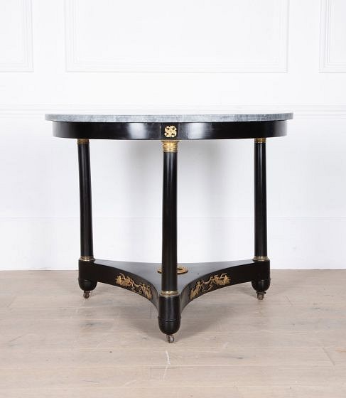 19th Century French Empire Ebonised Gueridon
