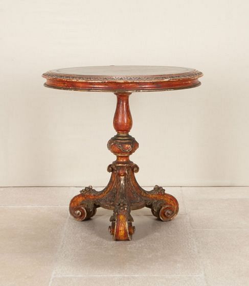 19th Century Italian Polycoloured Guéridon