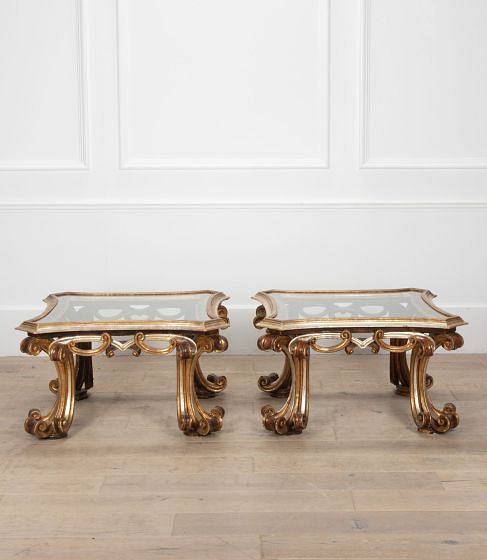 Pair of Spanish 20th Century Gold and Silver Gilt Occasional Tables