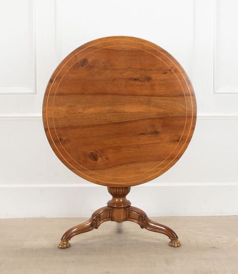 19th Century French Walnut Tilt-Top Occasional Table