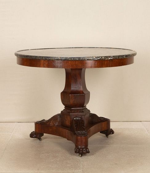 19th Century French Louis Philippe Flame Mahogany Gueridon