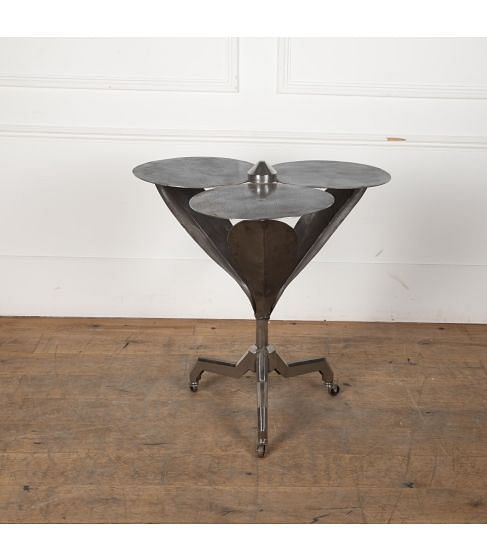 20th Century Art Deco Polished Steel Flower Table