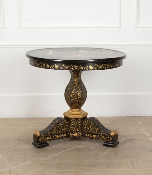 19th Century French Louis Philippe Period Chinoiserie Decorated Centre Table