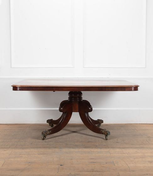 Large 19th Century Regency Mahogany Tilt Top Dinning Table