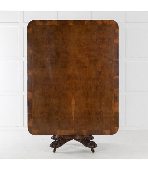 19th Century English Burr Oak Table