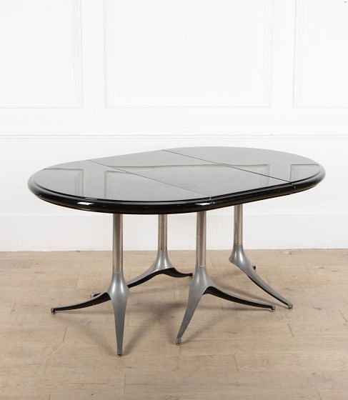20th Century 'Piano Black' Lacquer Dining Table