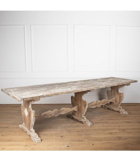 SALE: Large Late 19th Century Italian Tuscan Dining Trestle Table