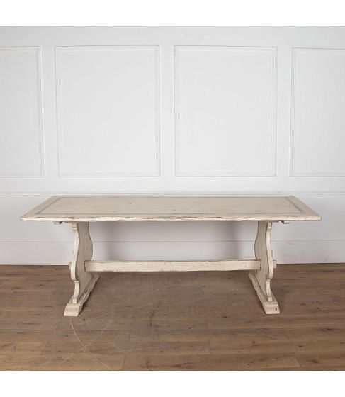Early 20th Century Italian Painted Trestle Table