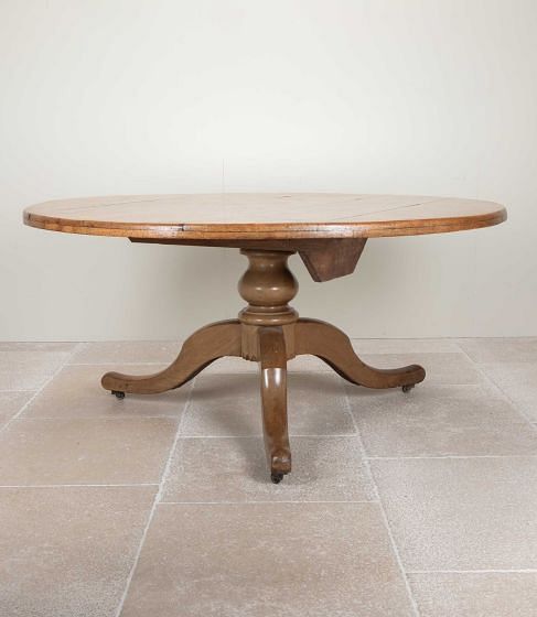 Large 19th Century English Round Cedar Wood Dining Table