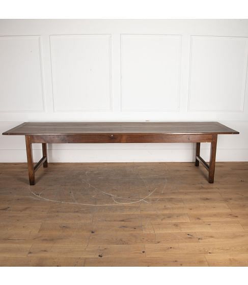 19th Century Long Oak Farmhouse Table