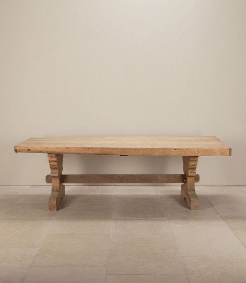 Large 19th Century French Scrubbed Beech Farmhouse Table