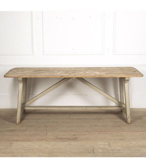 20th Century French Trestle Style Farmhouse Table