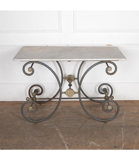 SALE: Late 19th Century Metal and Marble Patisserie Table