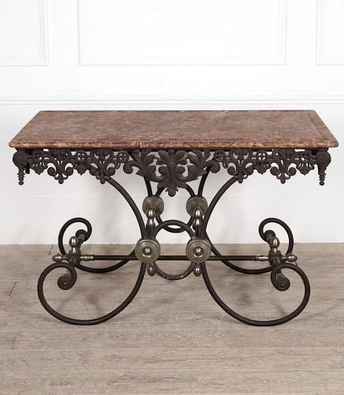 19th Century French Cast Iron Patisserie Table
