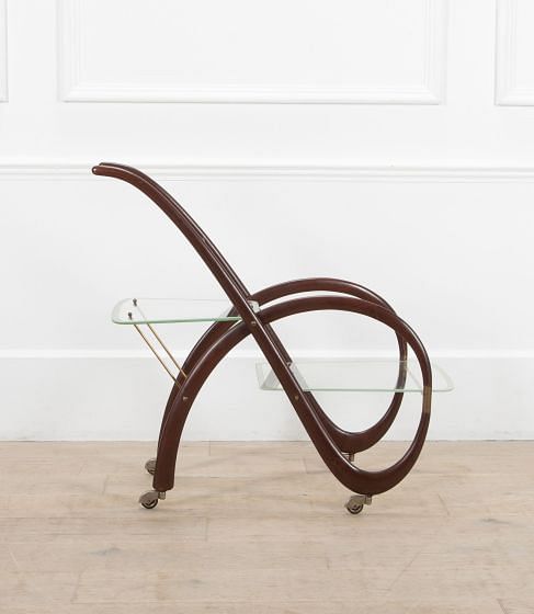 20th Century Brass Drinks Trolley by Guetano Pizzi