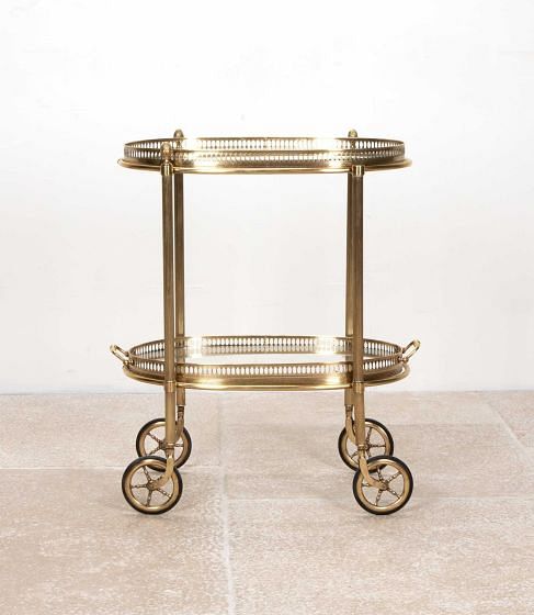 20th Century Italian Oval Brass Trolley