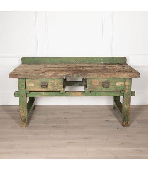 Early 20th Century English Two Drawer Painted Table