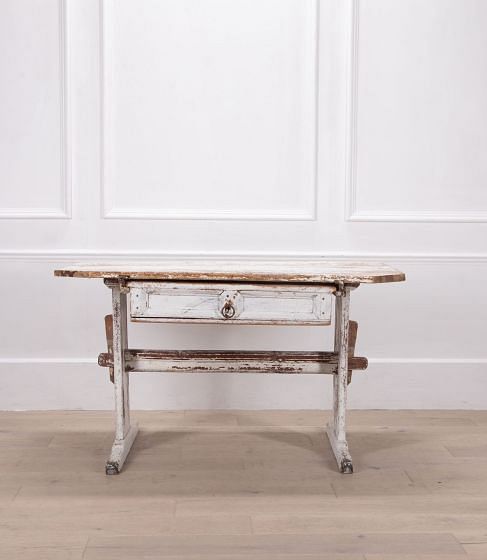 18th Century Rustic Painted Swedish Work Table