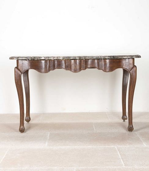 19th Century French Marble Topped Table from a Boulangerie