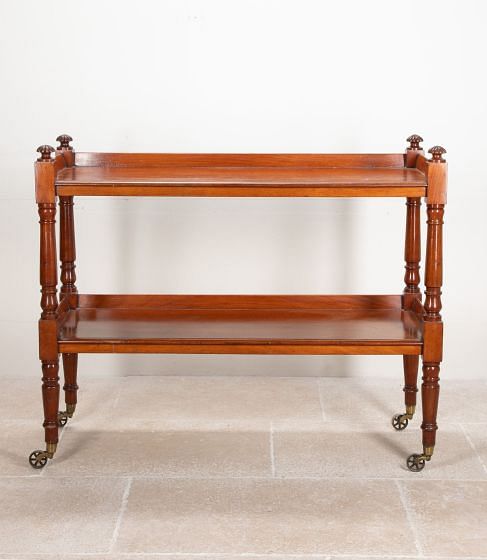 19th Century English Mahogany Buffet with Cartwheel Castors