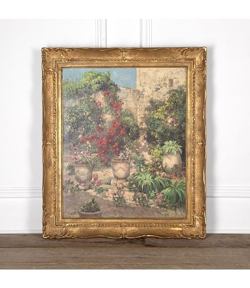 20th Century French Oil Painting 'Garden in Provence' by Honore Camos