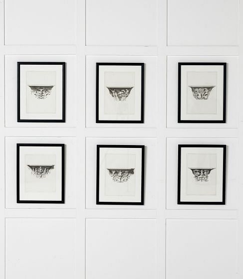 Set of Six 19th Century French Framed Engravings of Cathedral d'Auch