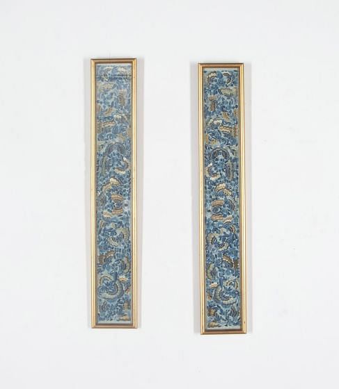 Pair of 19th Century Chinese Embroidered Framed Sleeves