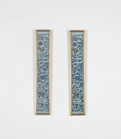 SALE: Pair of 19th Century Chinese Hand Embroidered Silk Sleeves