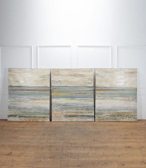 Large Contemporary Cornish Seascape Triptych