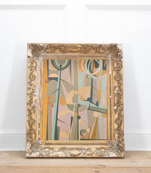 Abstract Painting in Giltwood Frame
