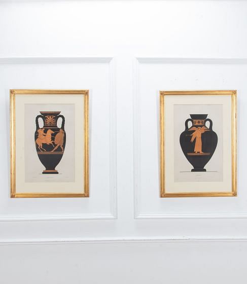 Pair of 19th Century Albert Genick Lithographs of Amphora