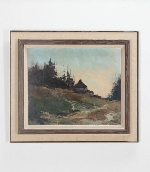 Mid-20th Century Swedish Oil Painting 'At the Edge of the Forest'