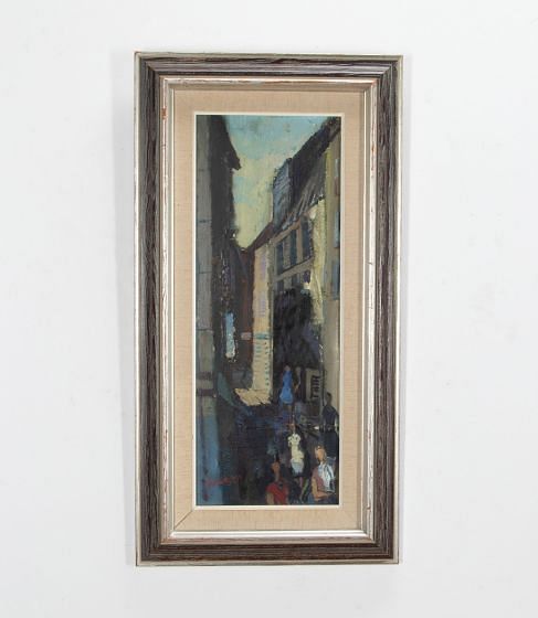 Mid-20th Century Swedish Oil Painting 'A Parisian Back Street'