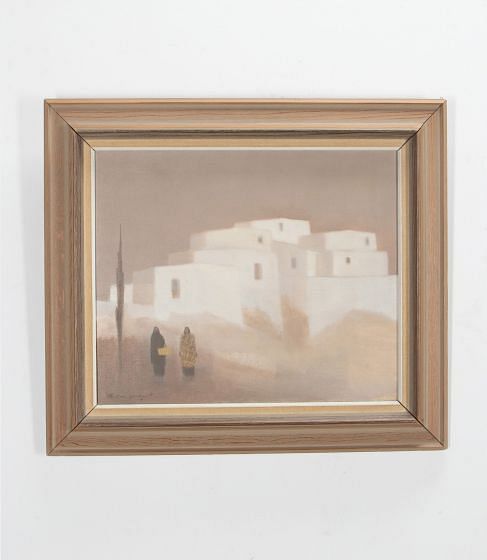 Mid-Century Swedish Oil Painting 'Three Generations' by Fabian Lundqvist