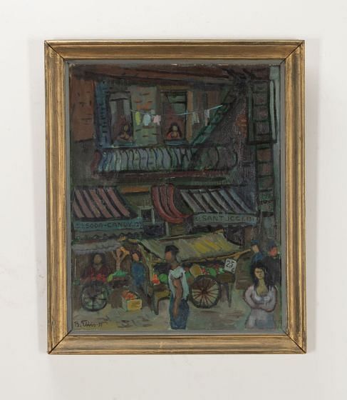 20th Century Swedish Oil Painting 'A Busy Paris Street, 1951'