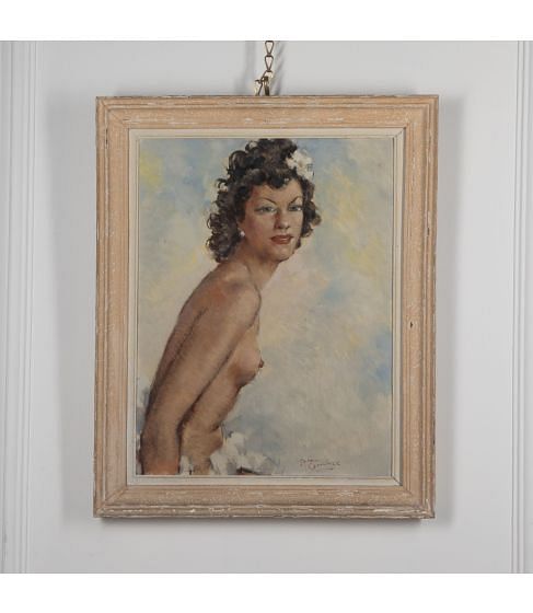 Framed Signed Portrait of A Female Nude After Domergue[5152]