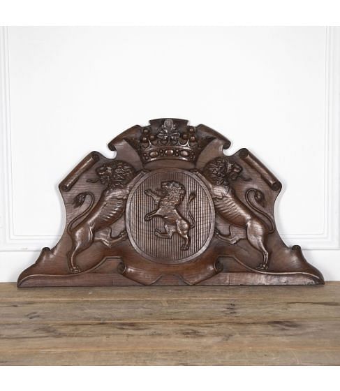19th Century Heraldic Carved Panel