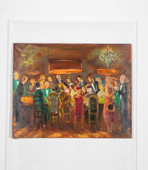Large French Painting 'At The Casino'
