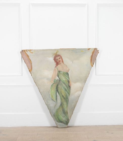 Large 19th Century French Oil On Canvas Fairground Panel