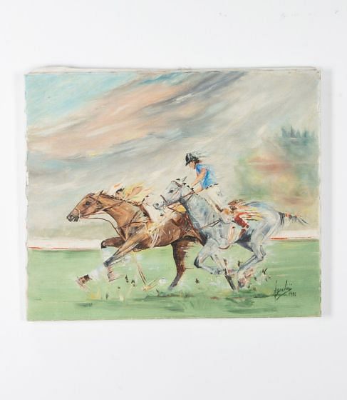 Oil Painting of A Polo Match