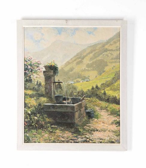 20th Century French Landscape Painting Signed Brionne