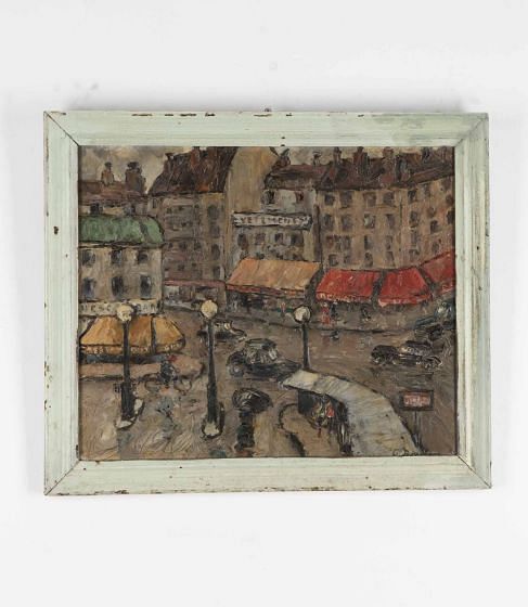 Mid-Century French Painting 'Paris Gare St Lazare'