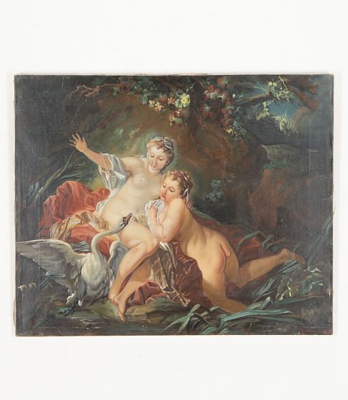 'Leda And The Swan' Oil on Canvas Painting after Boucher