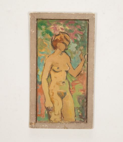 Small Mid-Century French Painting of a Female Nude