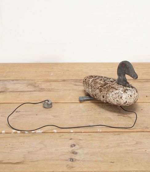 20th Century Spanish Cork Decoy Duck with Weight